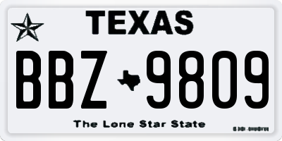 TX license plate BBZ9809