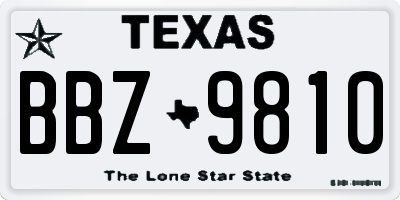 TX license plate BBZ9810