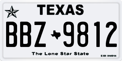 TX license plate BBZ9812