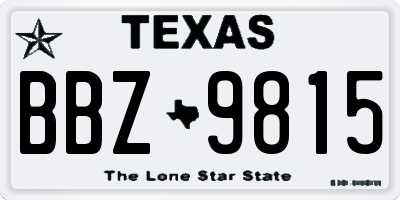 TX license plate BBZ9815