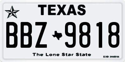 TX license plate BBZ9818