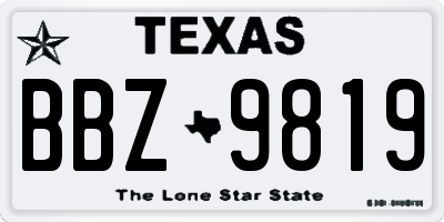 TX license plate BBZ9819
