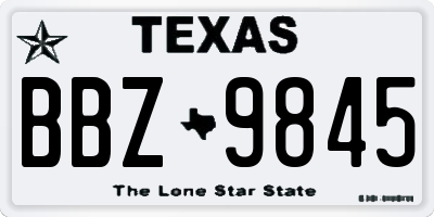 TX license plate BBZ9845