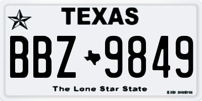 TX license plate BBZ9849