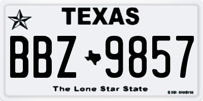 TX license plate BBZ9857