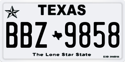 TX license plate BBZ9858
