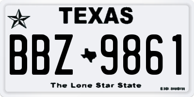 TX license plate BBZ9861