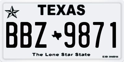 TX license plate BBZ9871