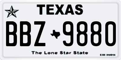 TX license plate BBZ9880
