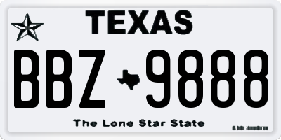 TX license plate BBZ9888