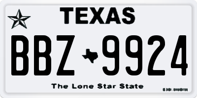 TX license plate BBZ9924