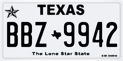 TX license plate BBZ9942
