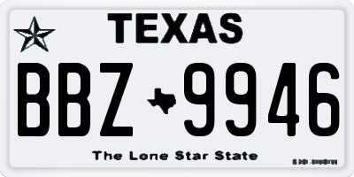 TX license plate BBZ9946