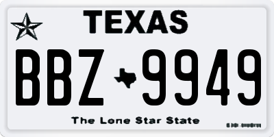 TX license plate BBZ9949