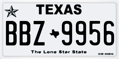 TX license plate BBZ9956