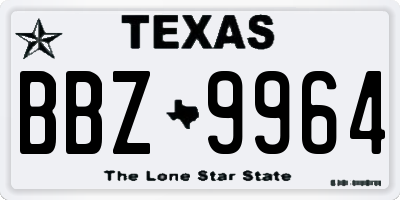 TX license plate BBZ9964
