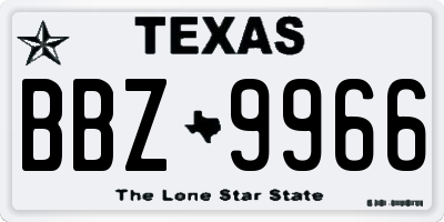 TX license plate BBZ9966
