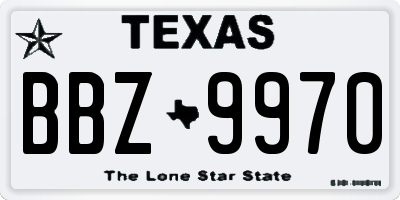TX license plate BBZ9970