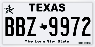 TX license plate BBZ9972