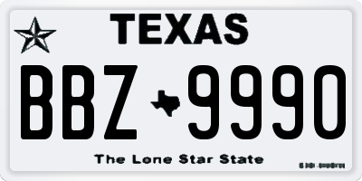TX license plate BBZ9990