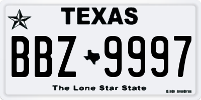 TX license plate BBZ9997