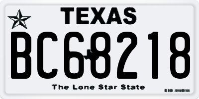 TX license plate BC68218