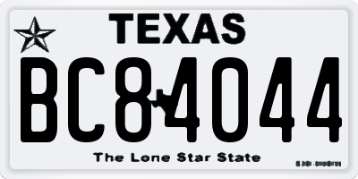 TX license plate BC84044