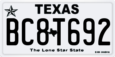 TX license plate BC8T692