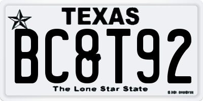 TX license plate BC8T92