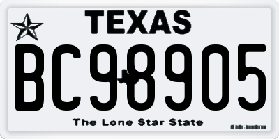 TX license plate BC98905