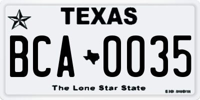 TX license plate BCA0035