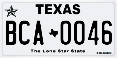 TX license plate BCA0046