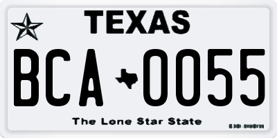 TX license plate BCA0055