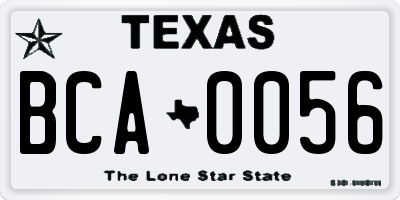 TX license plate BCA0056