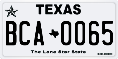 TX license plate BCA0065