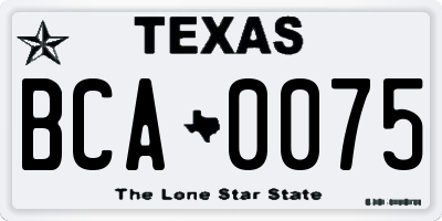 TX license plate BCA0075