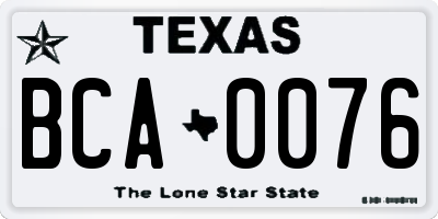 TX license plate BCA0076