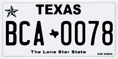 TX license plate BCA0078