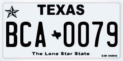 TX license plate BCA0079