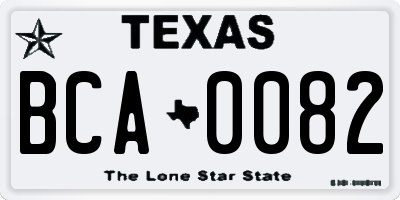 TX license plate BCA0082