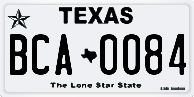 TX license plate BCA0084