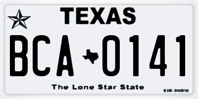 TX license plate BCA0141
