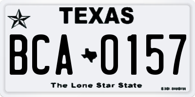 TX license plate BCA0157