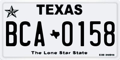 TX license plate BCA0158