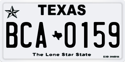TX license plate BCA0159