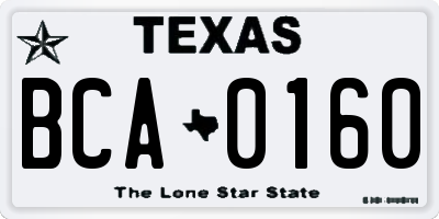 TX license plate BCA0160