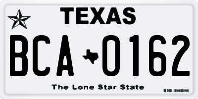 TX license plate BCA0162