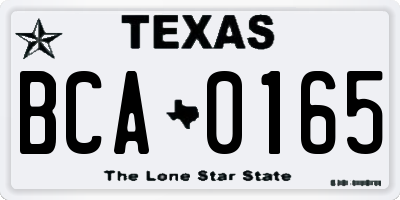 TX license plate BCA0165