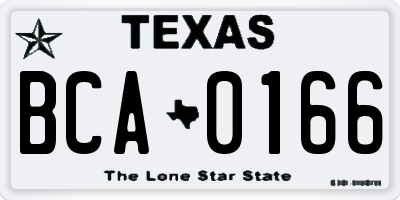 TX license plate BCA0166