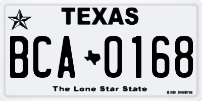 TX license plate BCA0168